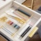 Martha Stewart Kerry 6 Pack Plastic Stackable Office Desk Drawer Organizers with Gold Trim, 12 x 3 BE-PB8975-G-6-CLRGLD-MS - alternate 1